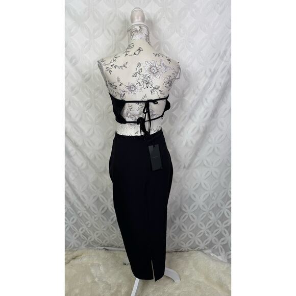 Vesper Bodycon Black Cut out Bandeau Midi Dress Size 8 NWT - Picture 3 of 11